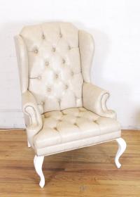 Brixton Wing Chair in Faux Tan Leather 