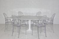 Eero Saarinen Style Oval Marble Dining Table