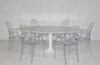 Eero Saarinen Style Oval Marble Dining Table
