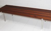 Lautner Outdoor Bench with Stainless Steel Legs and Ironwood Slats