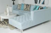 Hollywood Sectional - Ice Blue UltraSuede