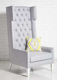 Tangier Wing Chair Gray Tweed 