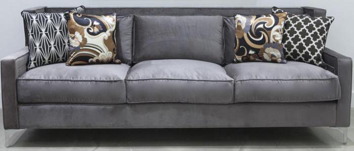Beverly Hills Sofa in Charcoal Velvet