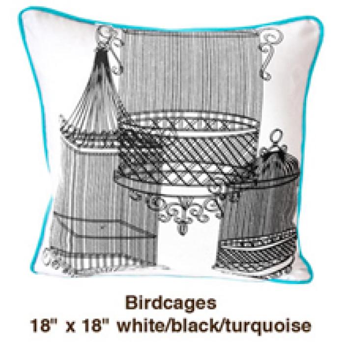 Birdcages White / Black / Turquoise