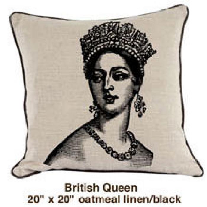 British Queen Oatmeal Linen / Black