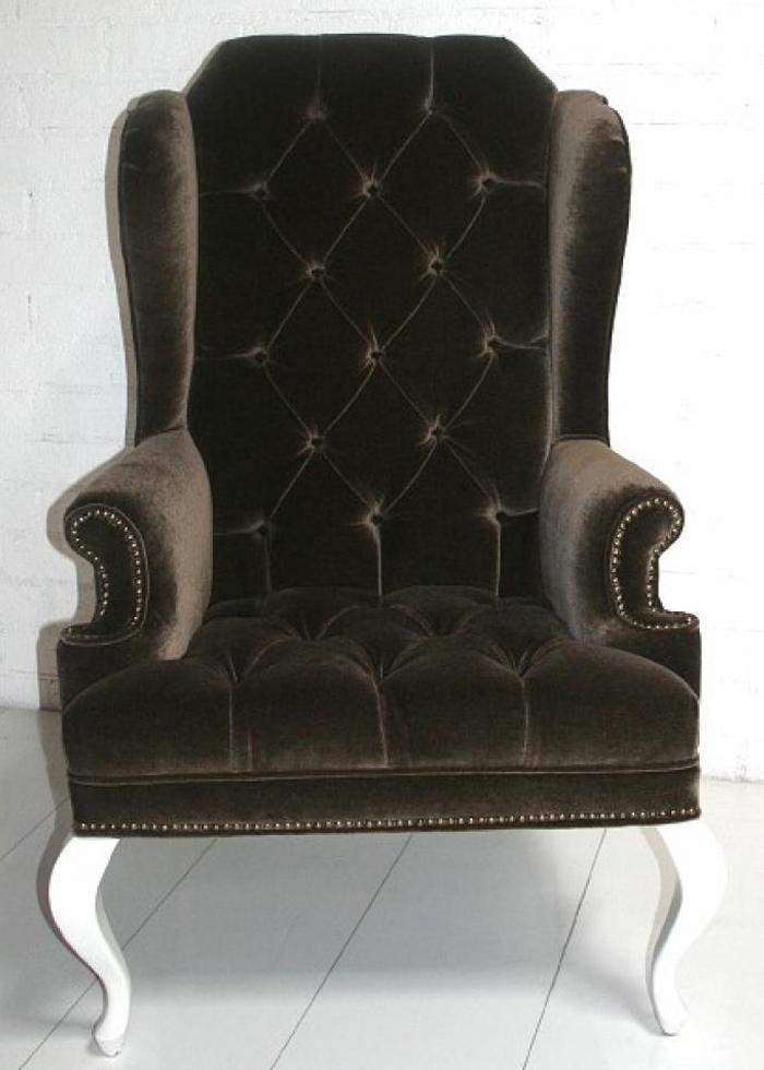 Brixton Wing Chair in Mocha Velvet