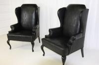 Brixton Wing Chair in High Gloss Black Lizzard