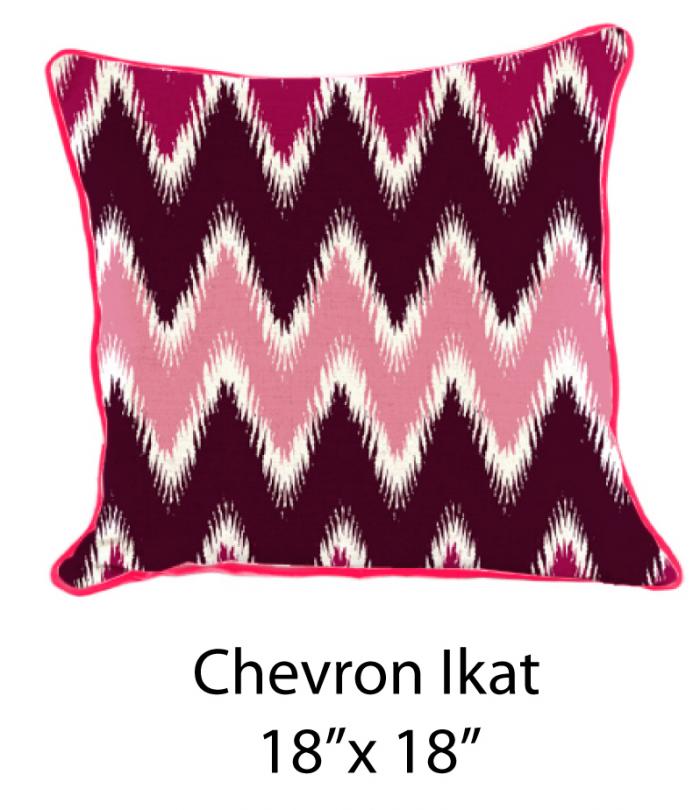 Chevron Ikat White/Pink/Burgundy/Purple 