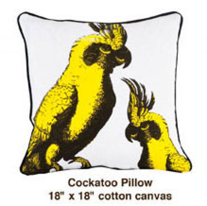 Cockatoo Pillow Cotton Canvas