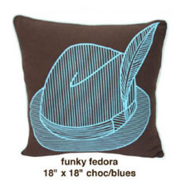 Funky Fedora Oatmeal Choc / Blue