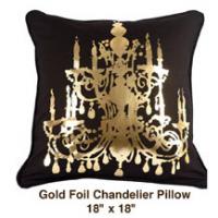 Gold Foil Chandelier Pillow