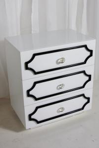 Hollywood 3 Drawer Side Table in White