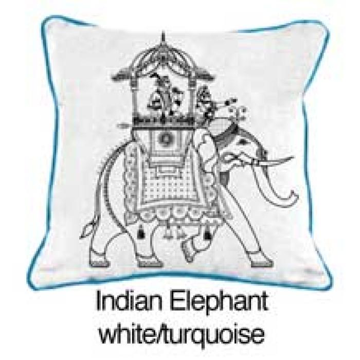 Indian Elephant White / Turquoise