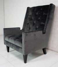 Knightsbridge Wing Chair in Charcoal Velvet