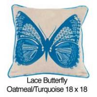 Lace Butterfly Oatmeal / Turquoise