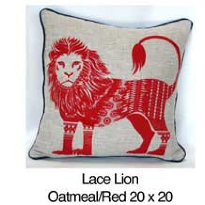 Lace Lion  Oatmeal / Red
