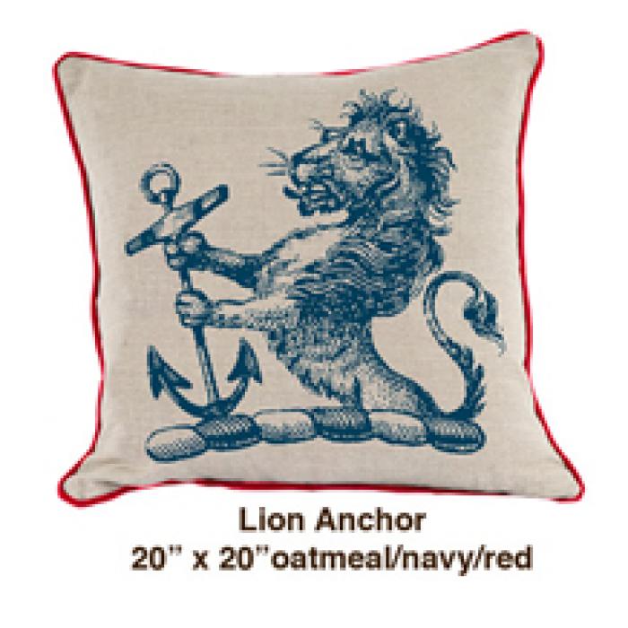 Lion Anchor Oatmeal  / Navy / Red