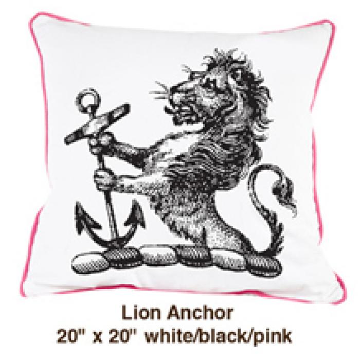 Lion Anchor White / Black / Pink