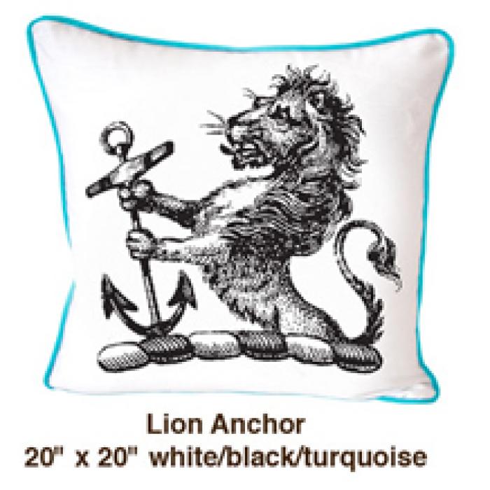 Lion Anchor White / Black / Turquoise