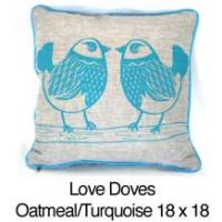 Love Doves Oatmeal / Turquoise