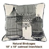 Natural Birdcages Oatmeal Linen / Black