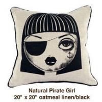 Natural Pirate Girl Oatmeal Linen / Black