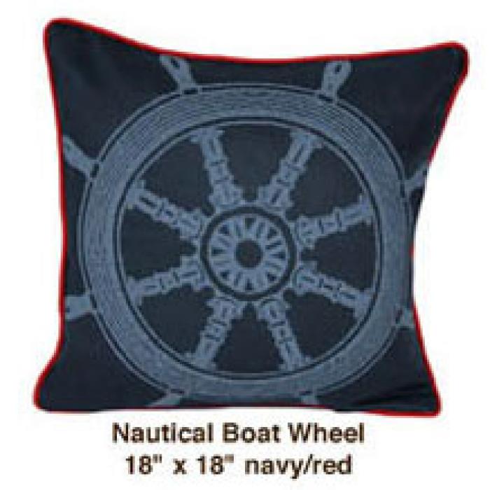 Nautical Boat Wheel Navy / Red