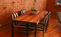 Ironwood Outdoor Dining Table with Matt Black Base