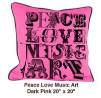 Peace Love Music Art  Dark Pink