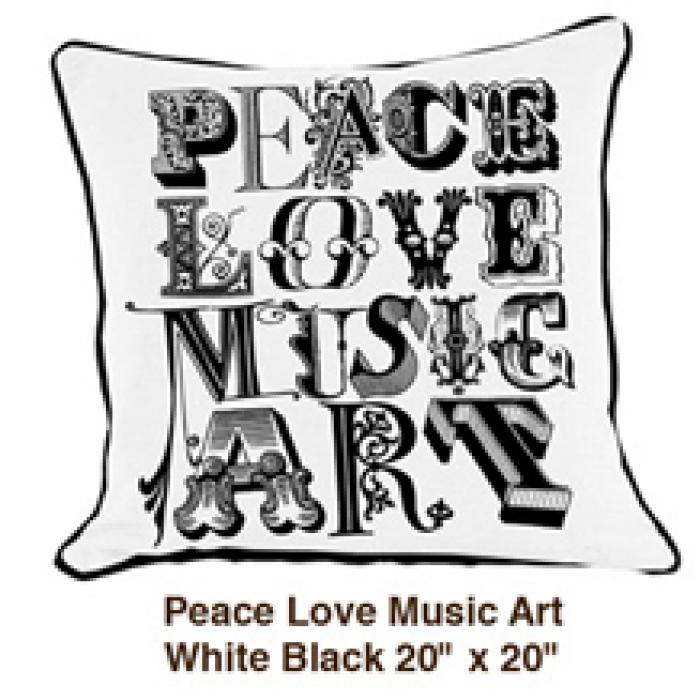 Peace Love Music Art White / Black