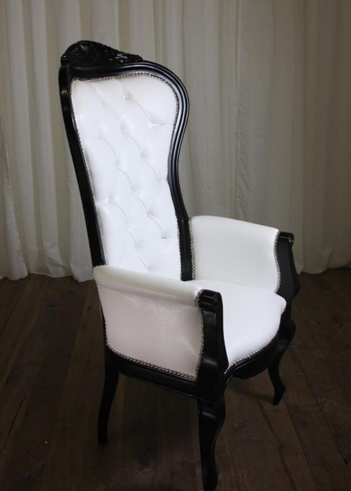Riviera Wing Chair with Arms (White with Black)