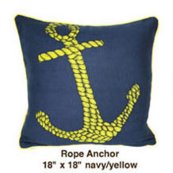 Rope Anchor Oatmeal Navy / Yellow
