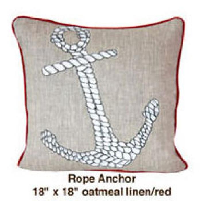 Rope Anchor Oatmeal Linen / Red