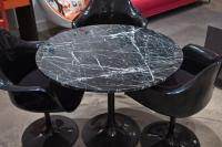 Saarinen Style Tulip Dining Table in Black Marble