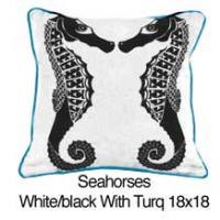 Seahorses White / Black /Turquoise