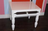 South Beach Side Table in High Gloss White Finish