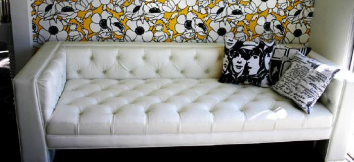 Viceroy Sofa with Faux Leather in White