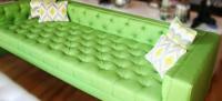 Viceroy Sofa with Texture Fabric in Green