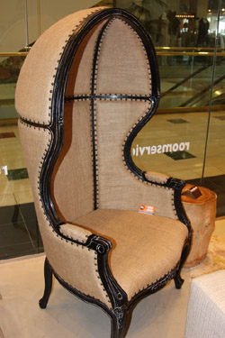 Balloon Chair in Burlap Fabric