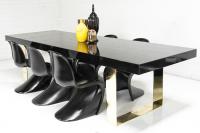 Fat Brass U-Leg Dining Table