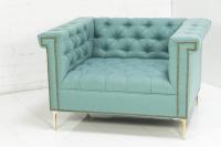 Sinatra Arm Chair in Turquoise Textured Linen