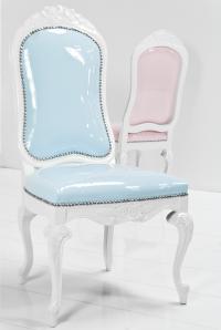 Monte Carlo Dining Chair in Pastel Faux Patent Leather