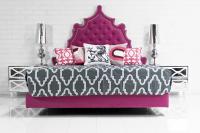 Casablanca Bed in Pink Velvet