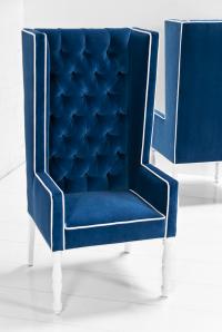 Ultra Tall Mod Wing Dining Chair in Royal Blue Velvet