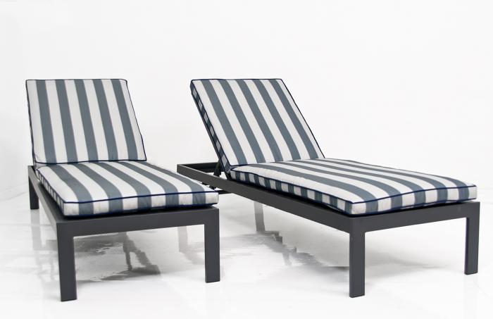 striped sun loungers