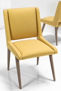 Mid Century Dining Chair in Golden Linen
