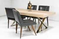 Gold X-Leg Hickory Dining Table