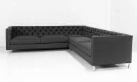 www.roomservicestore.com - 007 Sectional in Calvin Charcoal Textured Linen