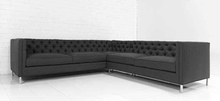 www.roomservicestore.com - 007 Sectional in Calvin Charcoal Textured Linen