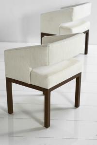 Open Back Chairs in Textured Cream Linen